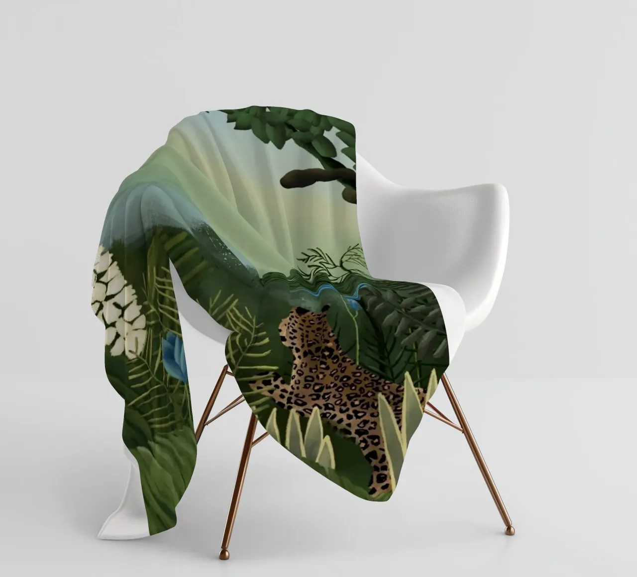 Henri Rousseau - Leopardi e scimmie coperta in pile da KOOL STORE