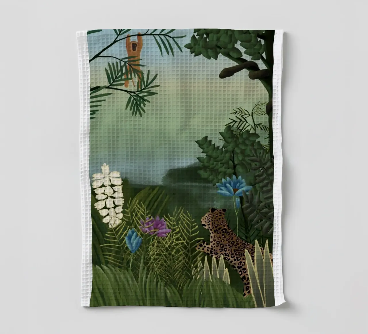 Henri Rousseau - Leopardi e scimmie canovaccio da cucina da KOOL STORE