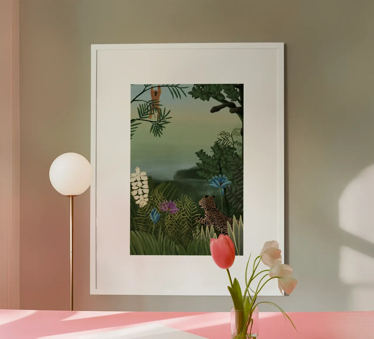 Henri Rousseau - Leopardi e scimmie carta hahnemühle da KOOL STORE