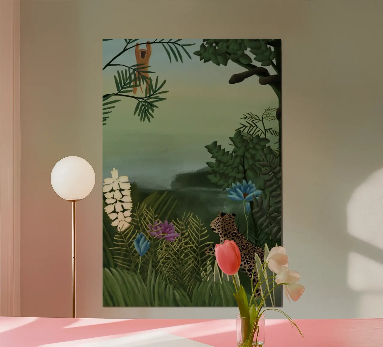 Henri Rousseau - Leopardi e scimmie carta hahnemühle da KOOL STORE