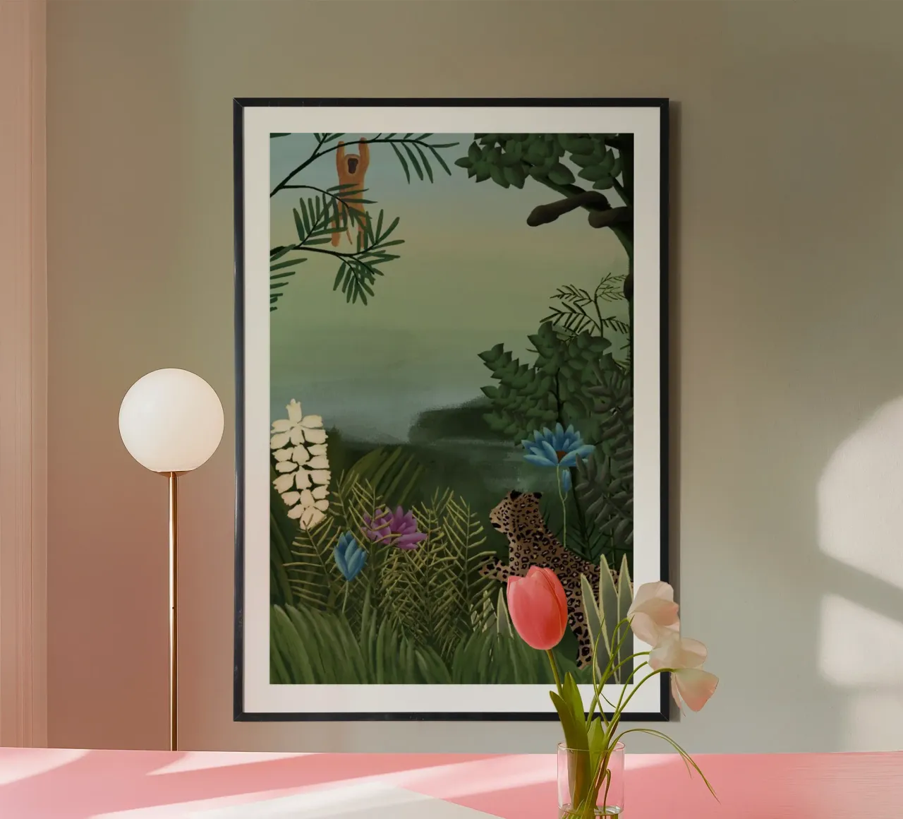 Henri Rousseau - Leopardi e scimmie carta hahnemühle da KOOL STORE