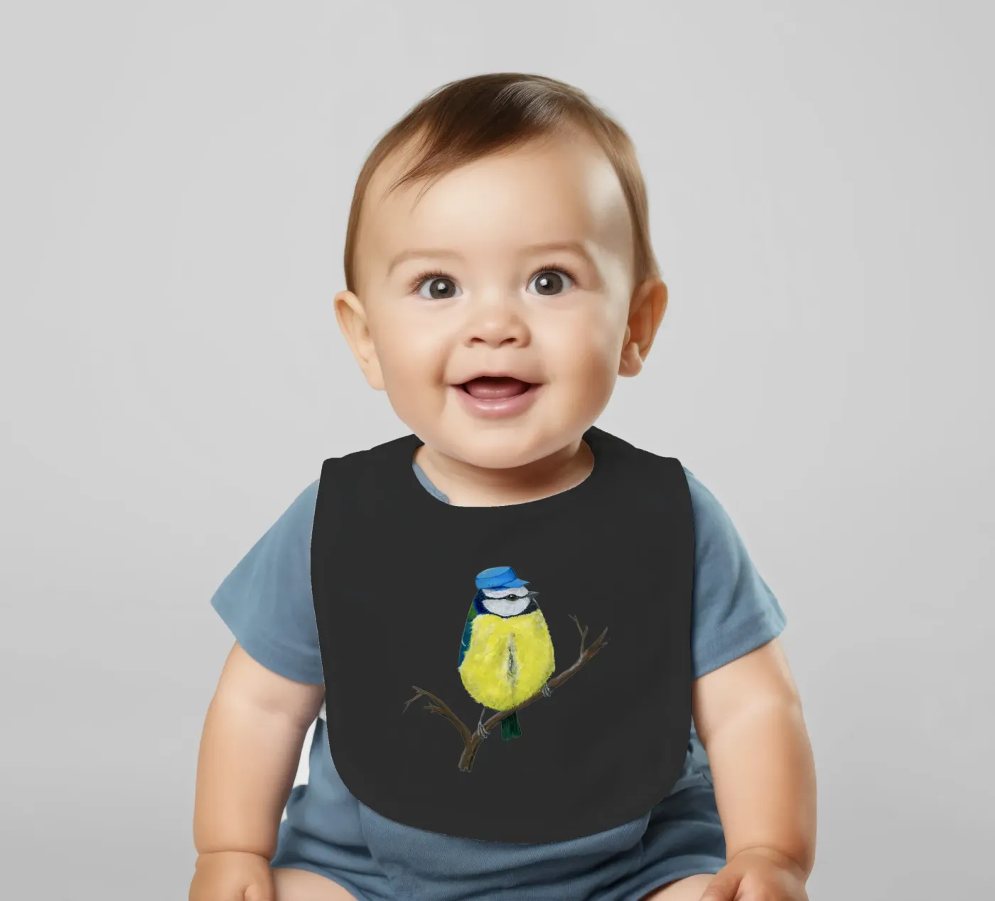 Herr Bluetit Babylätzchen von BwiseLizzy