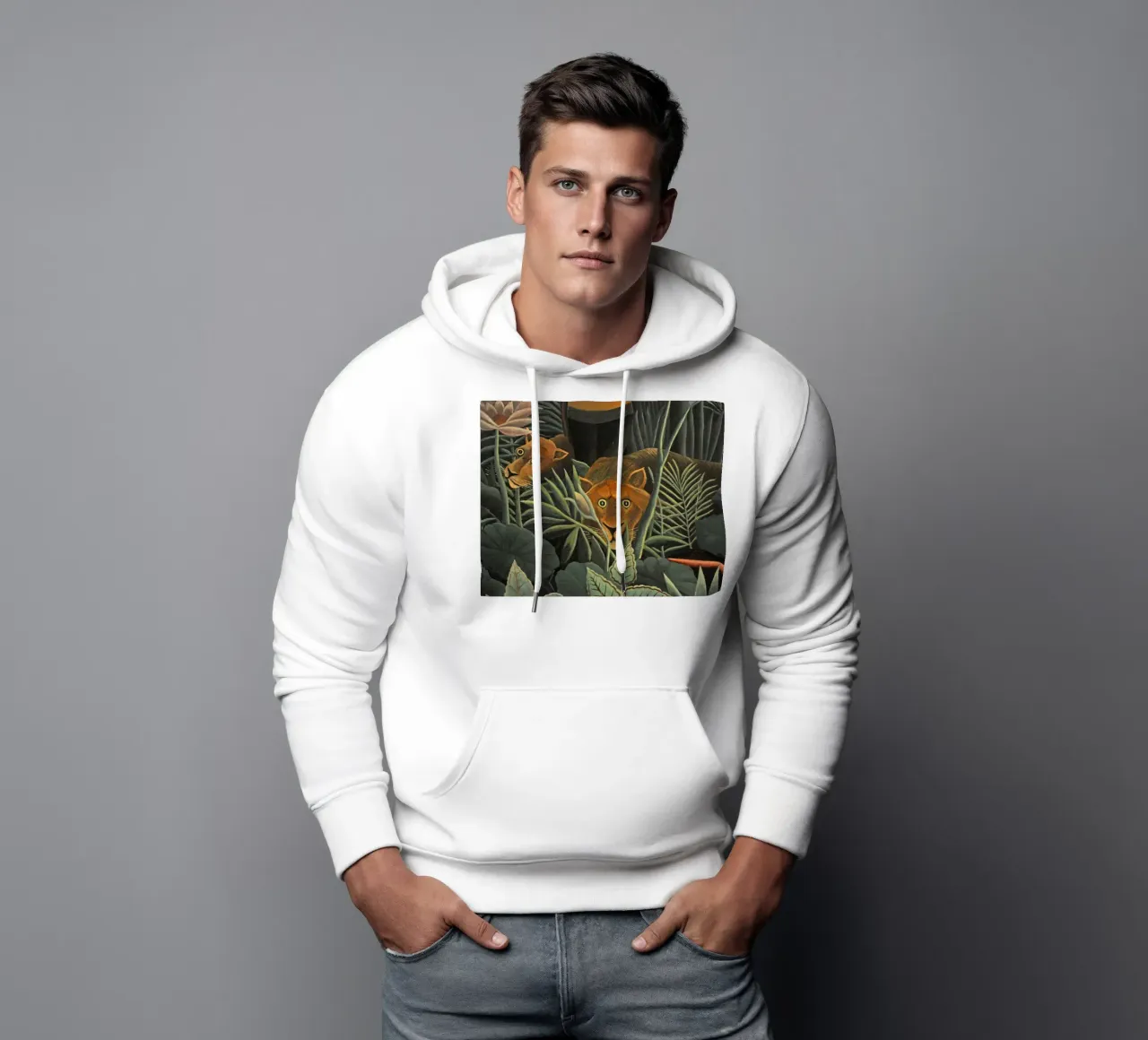 Henri Rousseau - Due leonesse felpa con cappuccio da KOOL STORE