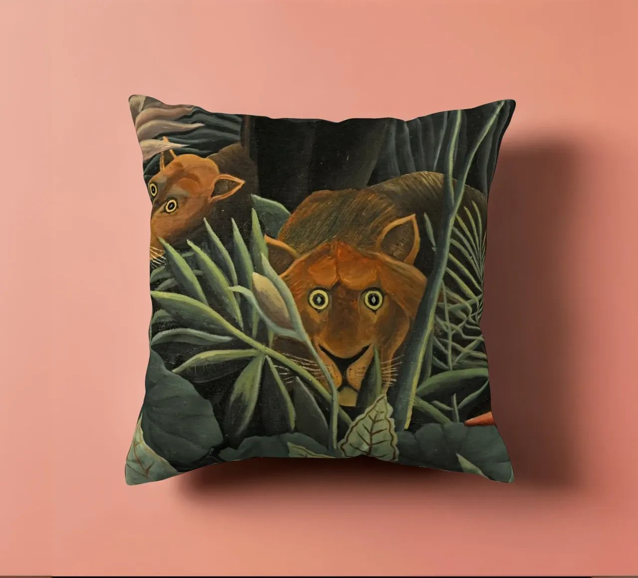 Henri Rousseau - Due leonesse cuscino da KOOL STORE