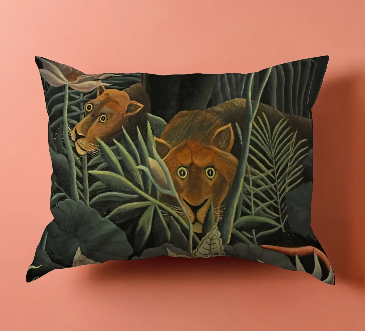 Henri Rousseau - Due leonesse cuscino da KOOL STORE