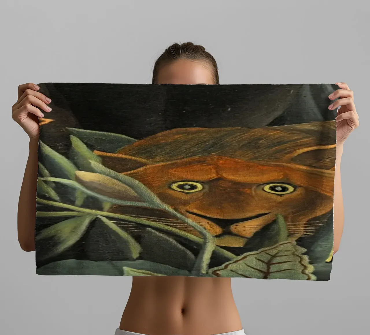 Henri Rousseau - Due leonesse asciugamano da bagno da KOOL STORE