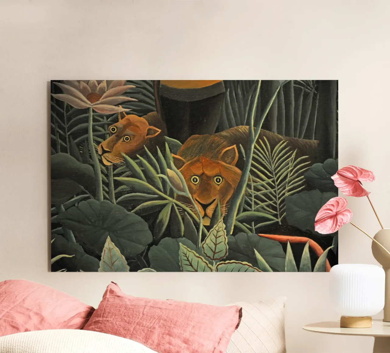Henri Rousseau - Due leonesse alluminio dibond da KOOL STORE