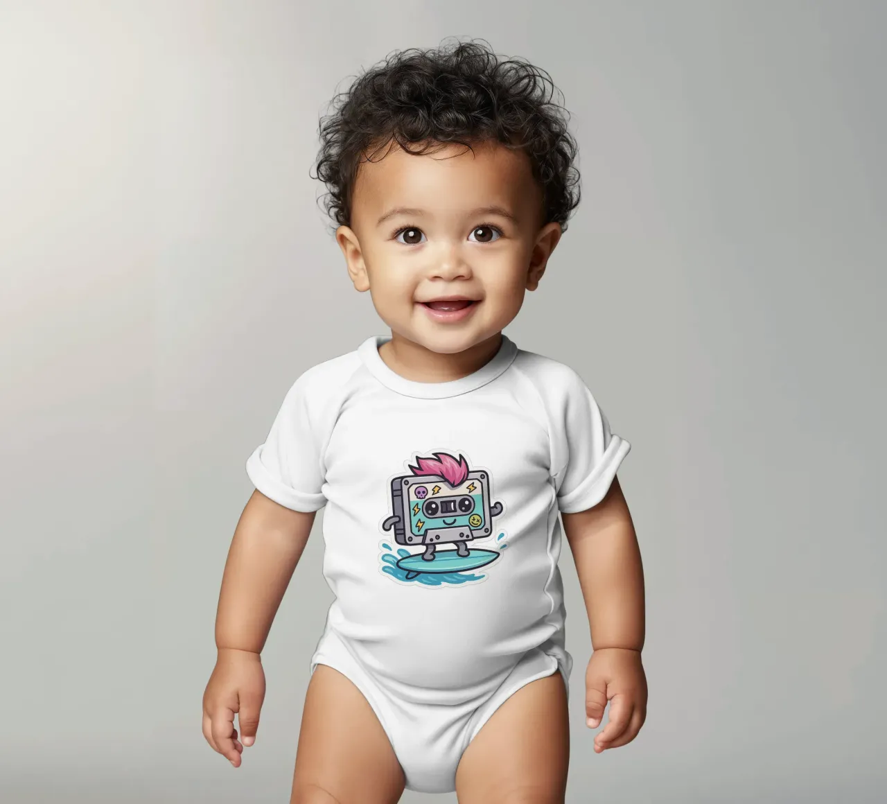 Cassetta adesiva Punk Surfeuse Kawaii body neonato maniche corte da Punk & Cute - Affiches & Stickers