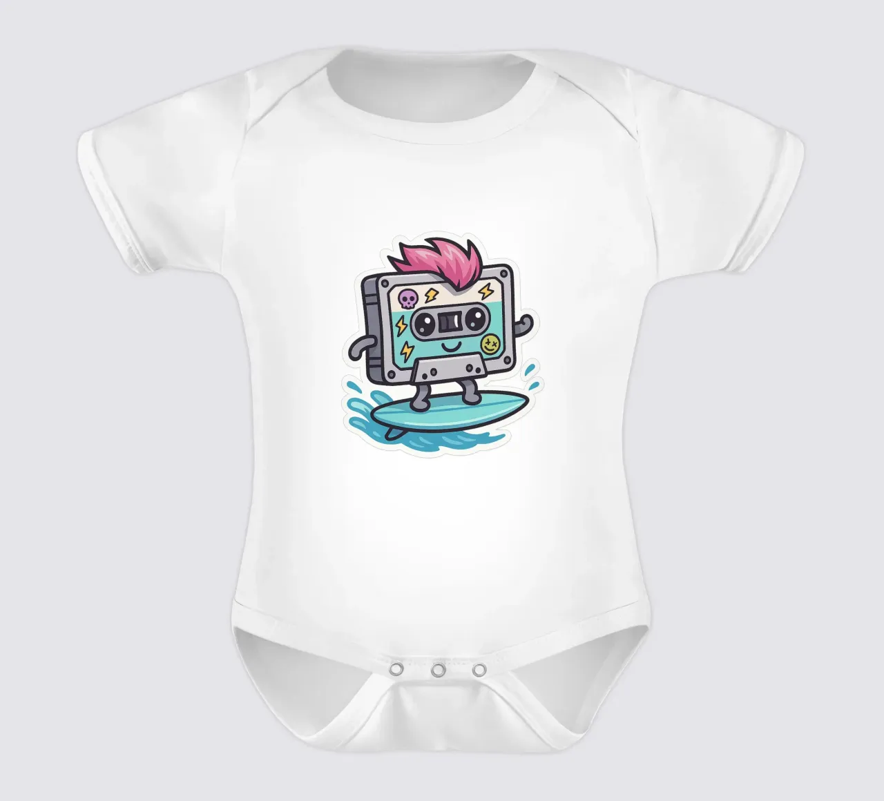 Cassetta adesiva Punk Surfeuse Kawaii body neonato maniche corte da Punk & Cute - Affiches & Stickers