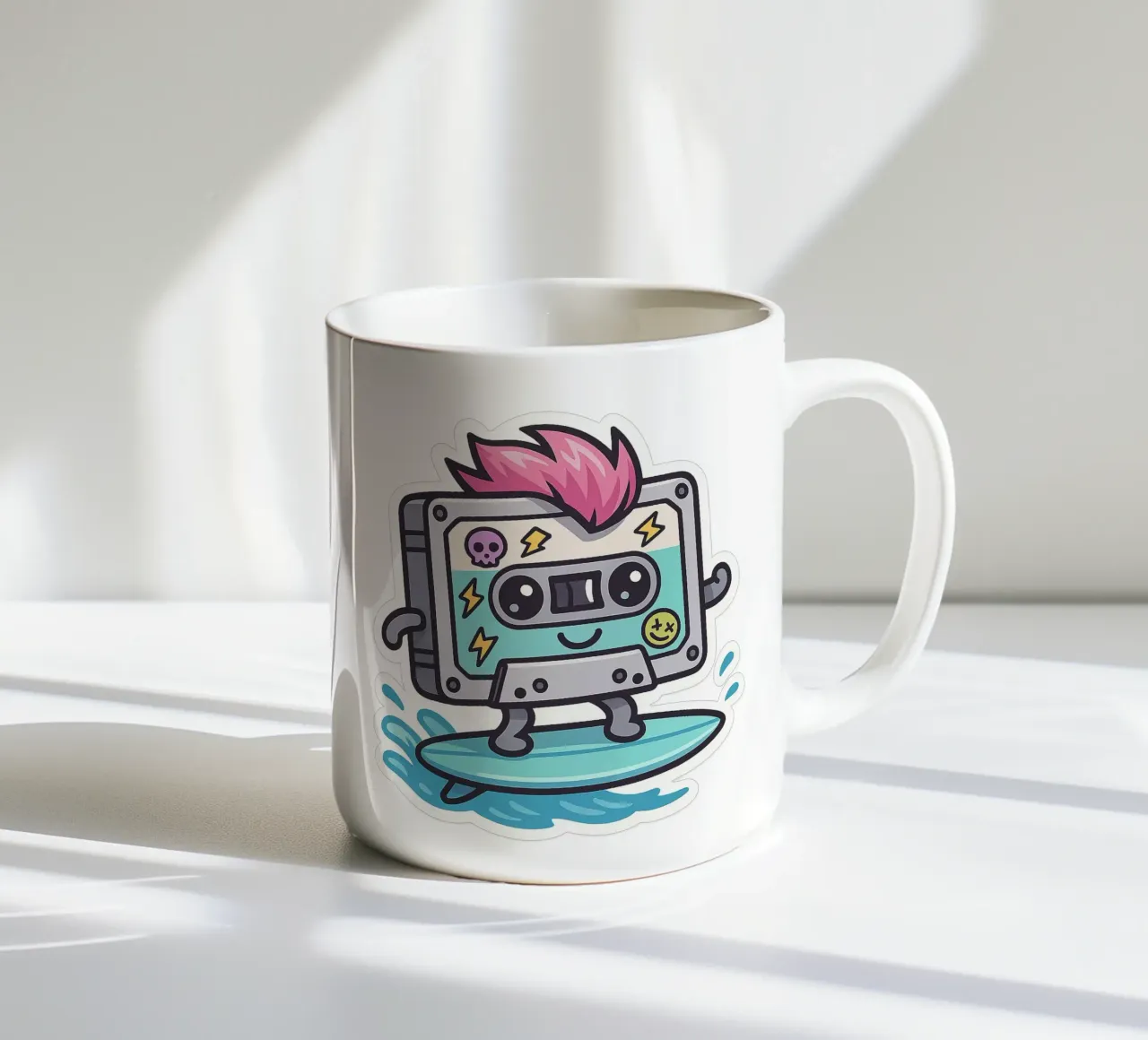 Cassetta adesiva Punk Surfeuse Kawaii tazza in ceramica da Punk & Cute - Affiches & Stickers