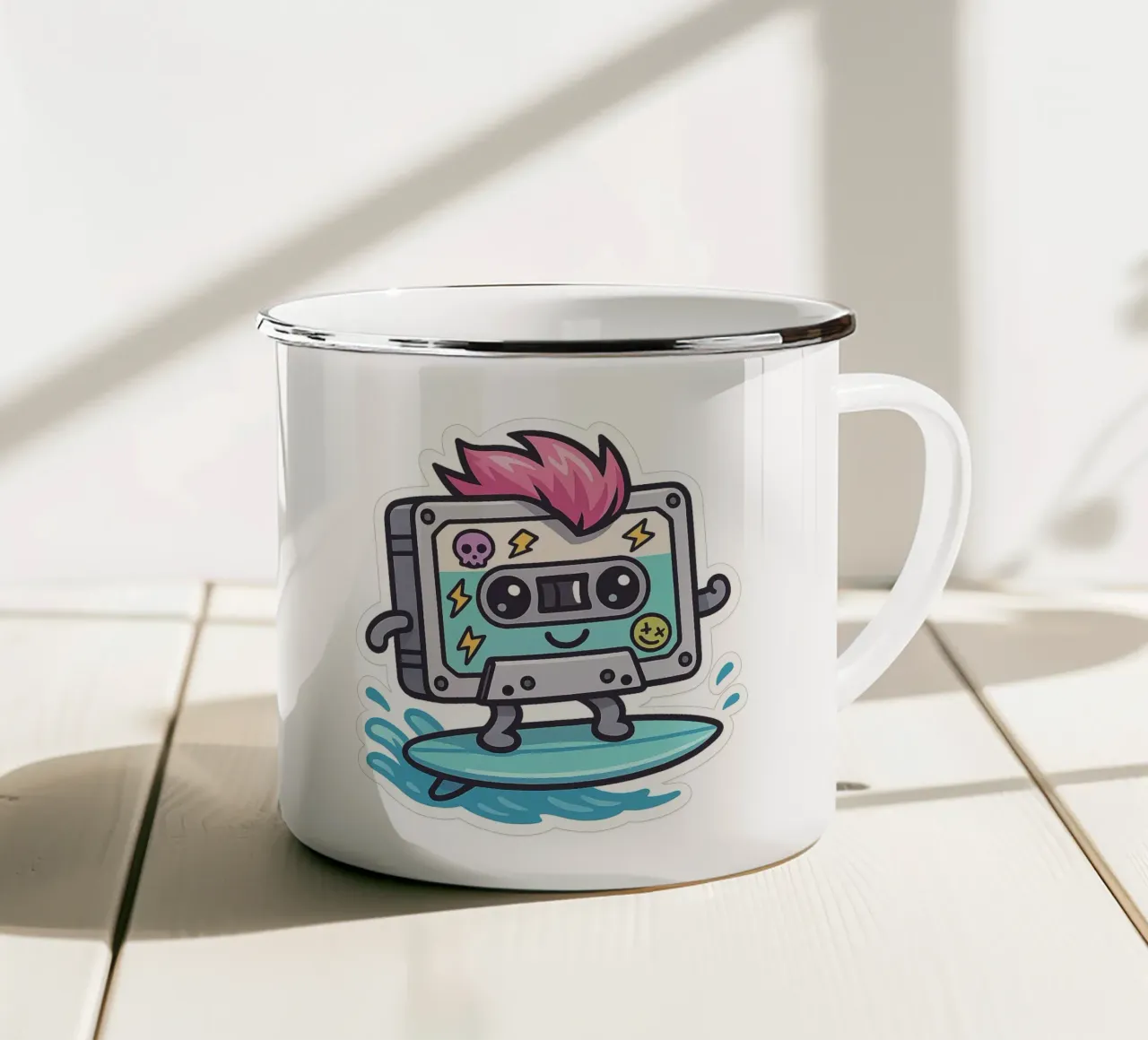 Cassetta adesiva Punk Surfeuse Kawaii tazza in smalto da Punk & Cute - Affiches & Stickers