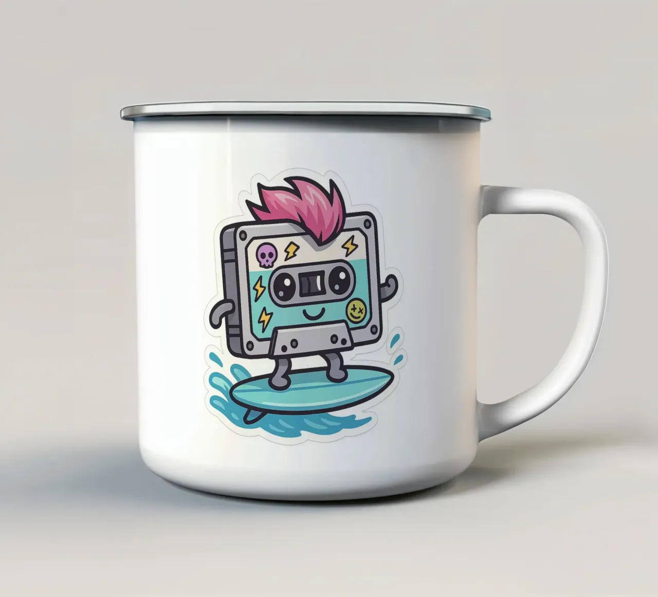 Cassetta adesiva Punk Surfeuse Kawaii tazza in smalto da Punk & Cute - Affiches & Stickers