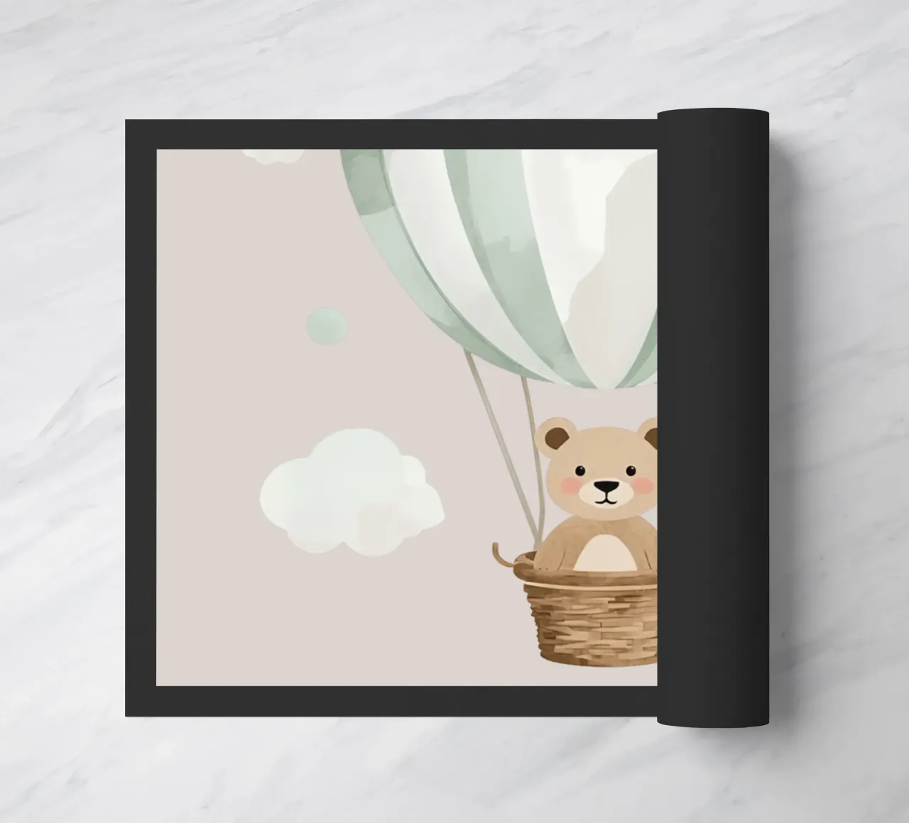 Orsetto carino in mongolfiera zerbino da DesignDoodle