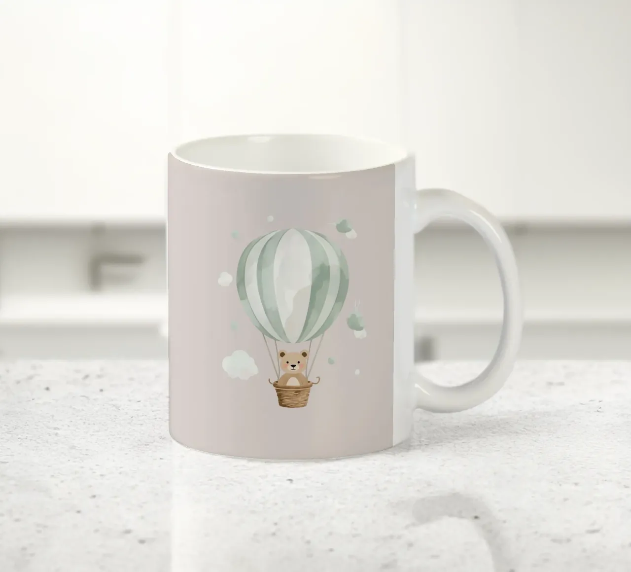 Orsetto carino in mongolfiera tazza in ceramica da DesignDoodle