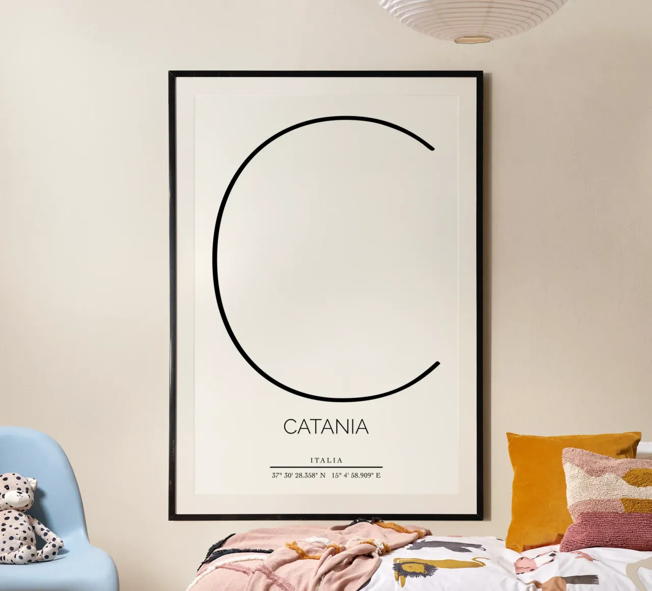 CATANIA - bianco poster con telaio in alluminio da CityLights