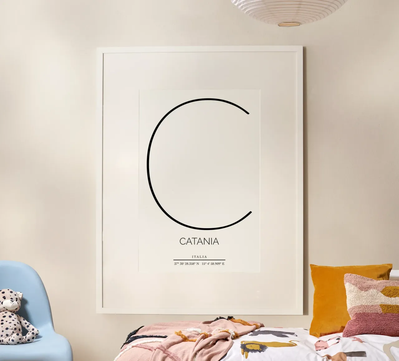 CATANIA - bianco poster con telaio in alluminio da CityLights