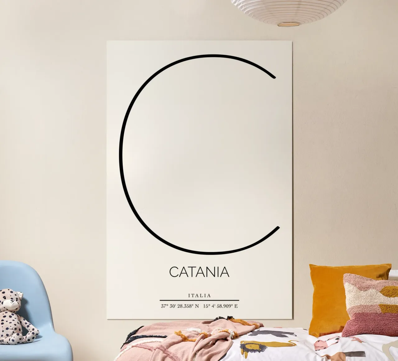 CATANIA - bianco poster con telaio in alluminio da CityLights