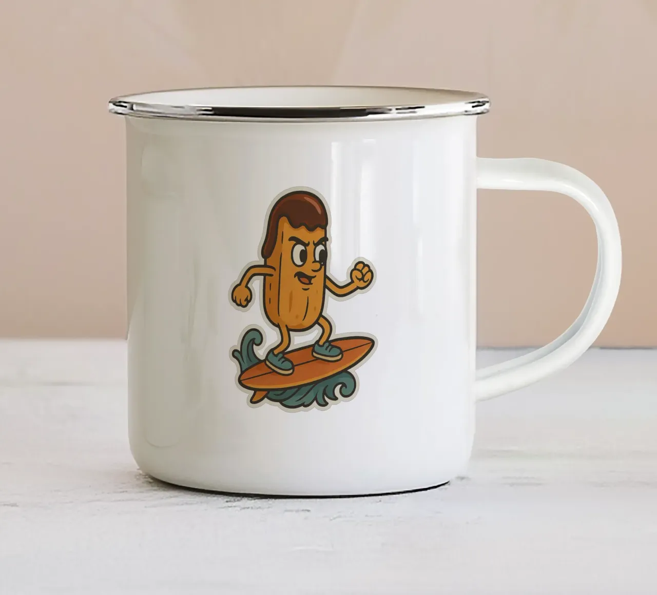 Adesivo Éclair Surfeur Rétro Badass tazza in smalto da Punk & Cute - Affiches & Stickers