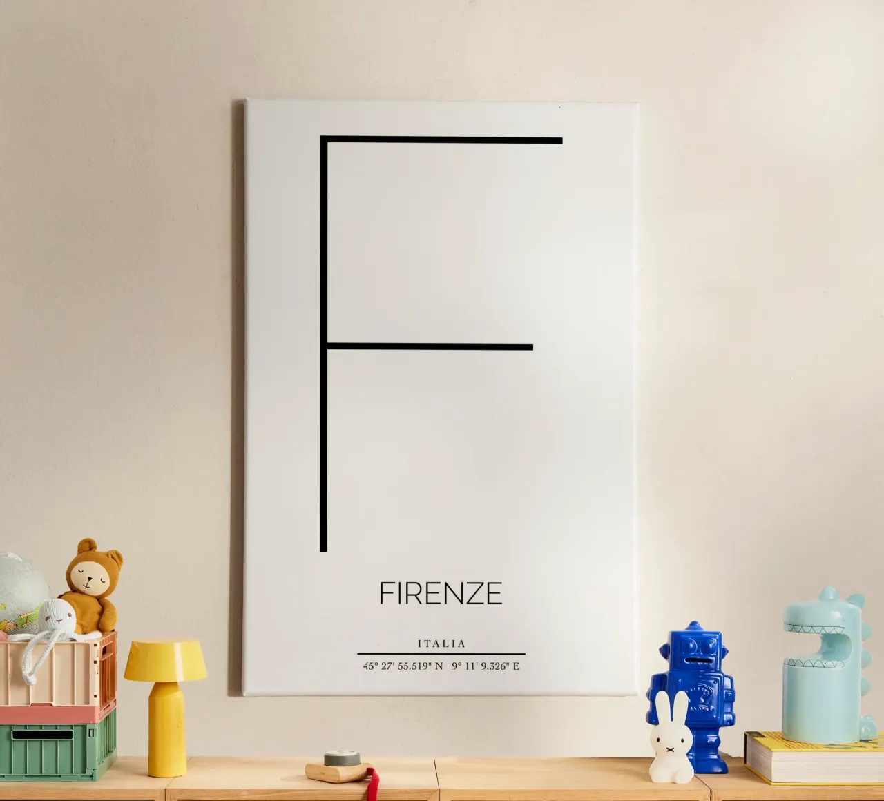 FIRENZE - bianco tela con Cornice a cassetta da CityLights
