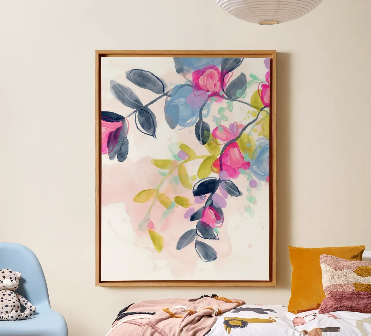 Speelse bloemencompositie II canvas van Jennifer