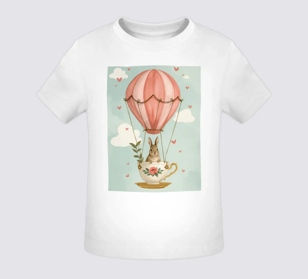 Coniglietto in tazza da tè in mongolfiera maglietta neonato da DesignDoodle