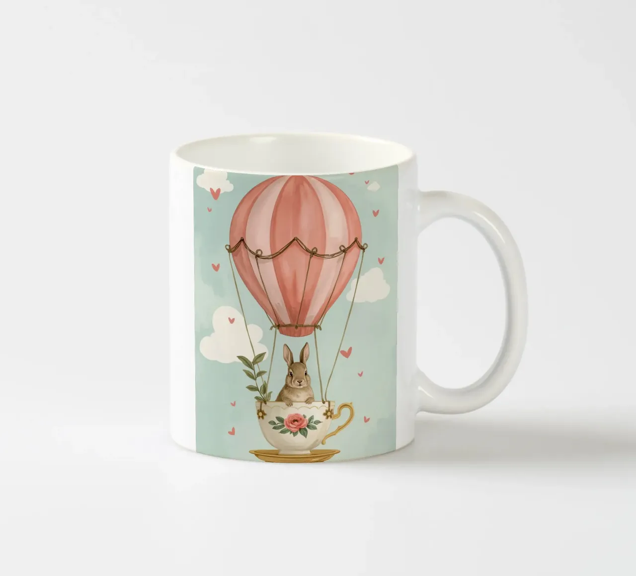 Coniglietto in tazza da tè in mongolfiera tazza in ceramica da DesignDoodle