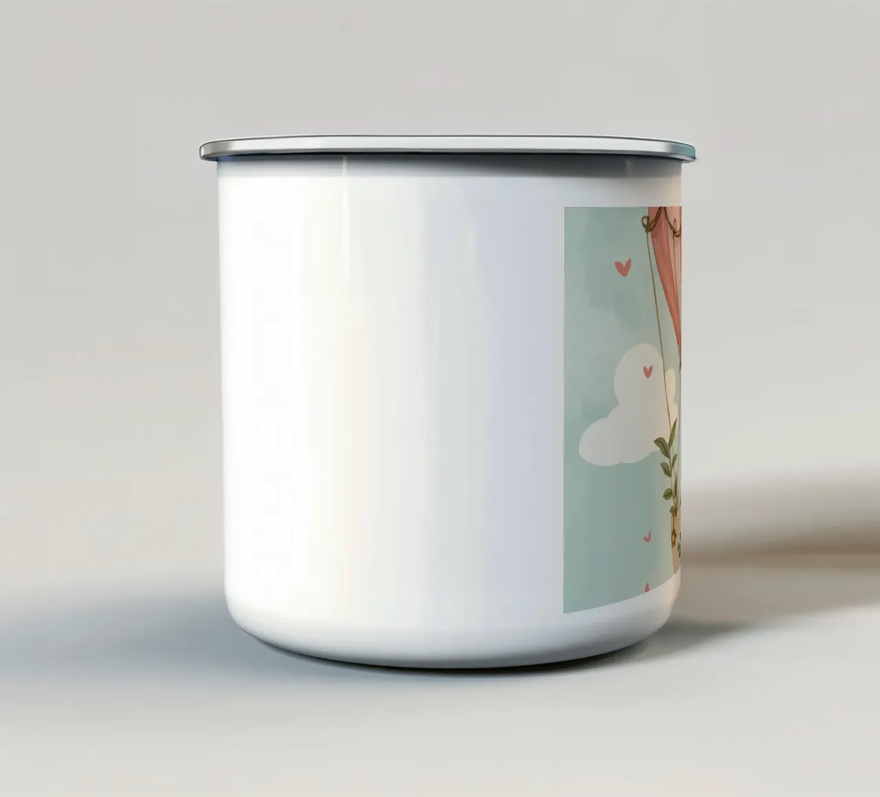 Coniglietto in tazza da tè in mongolfiera tazza in smalto da DesignDoodle
