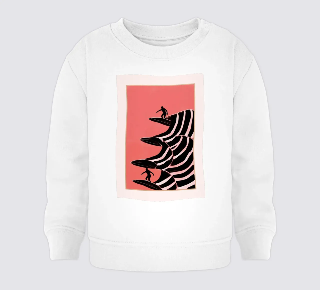 Surfers on the Striped Waves felpa neonato da Luca