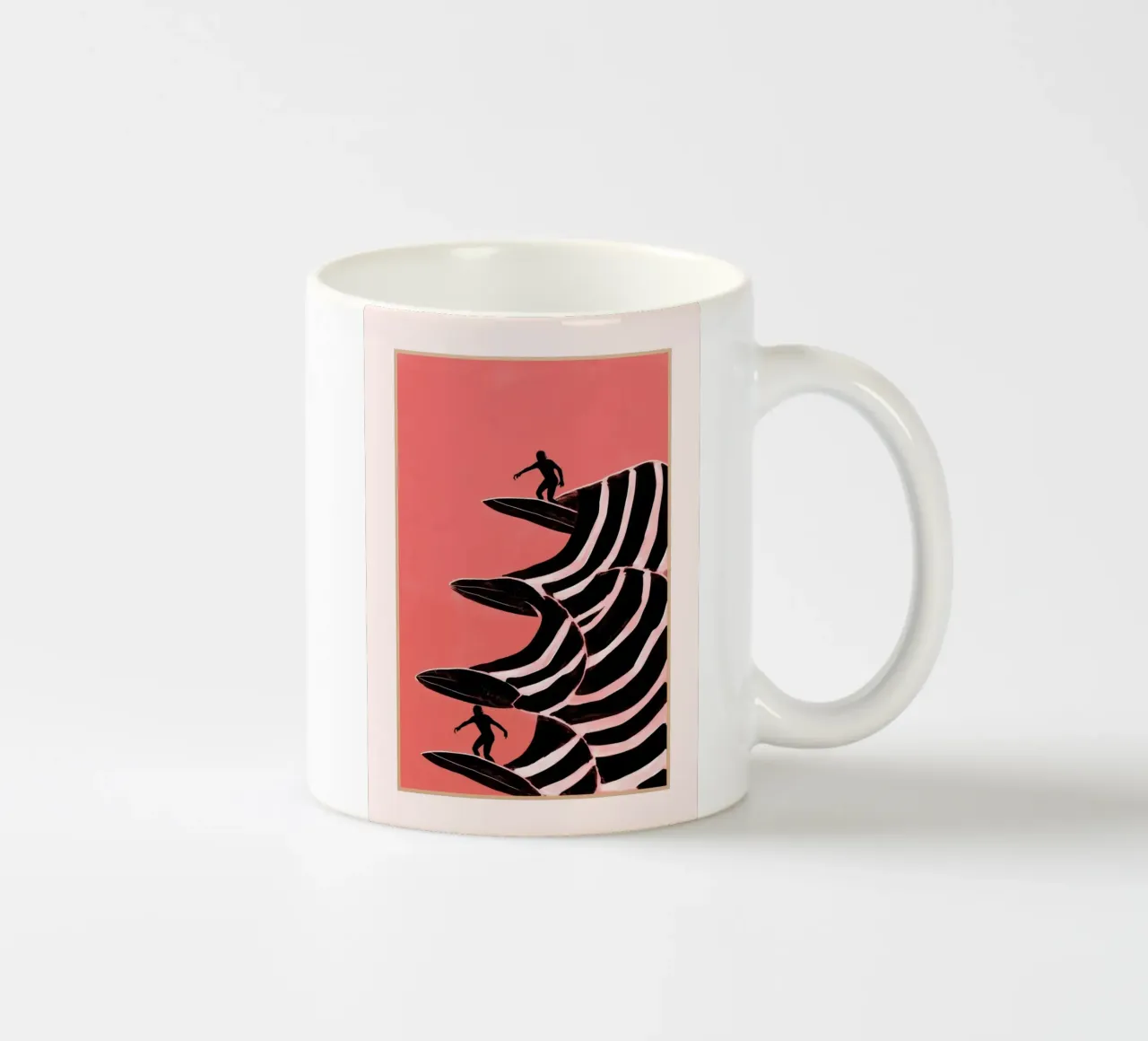 Surfers on the Striped Waves tazza in ceramica da Luca