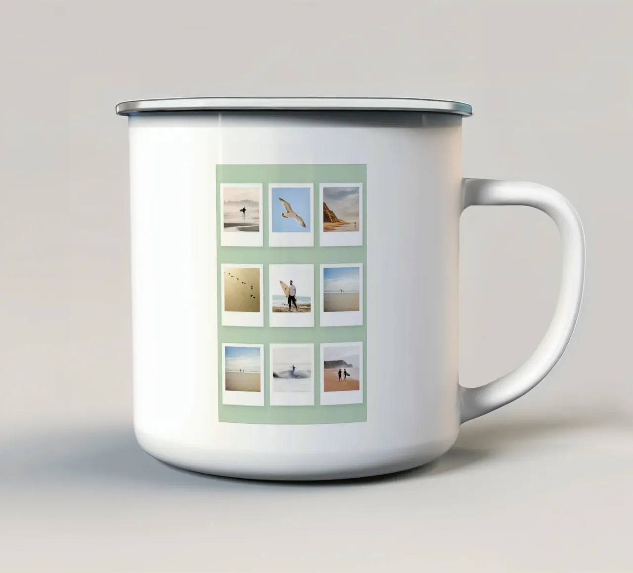 Retro Instant Wunschfotos - Grün tazza in smalto da WORTSPIEL
