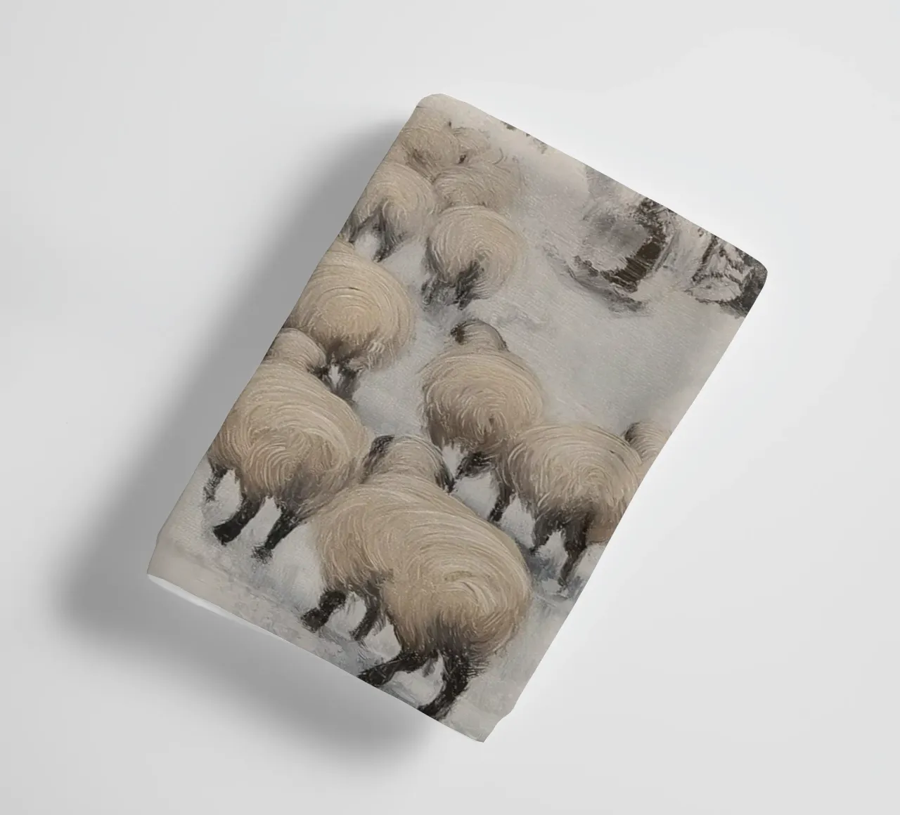 Winter Schäfer – Shepherd with Sheep Art Print Handtuch von Cozy Vibes