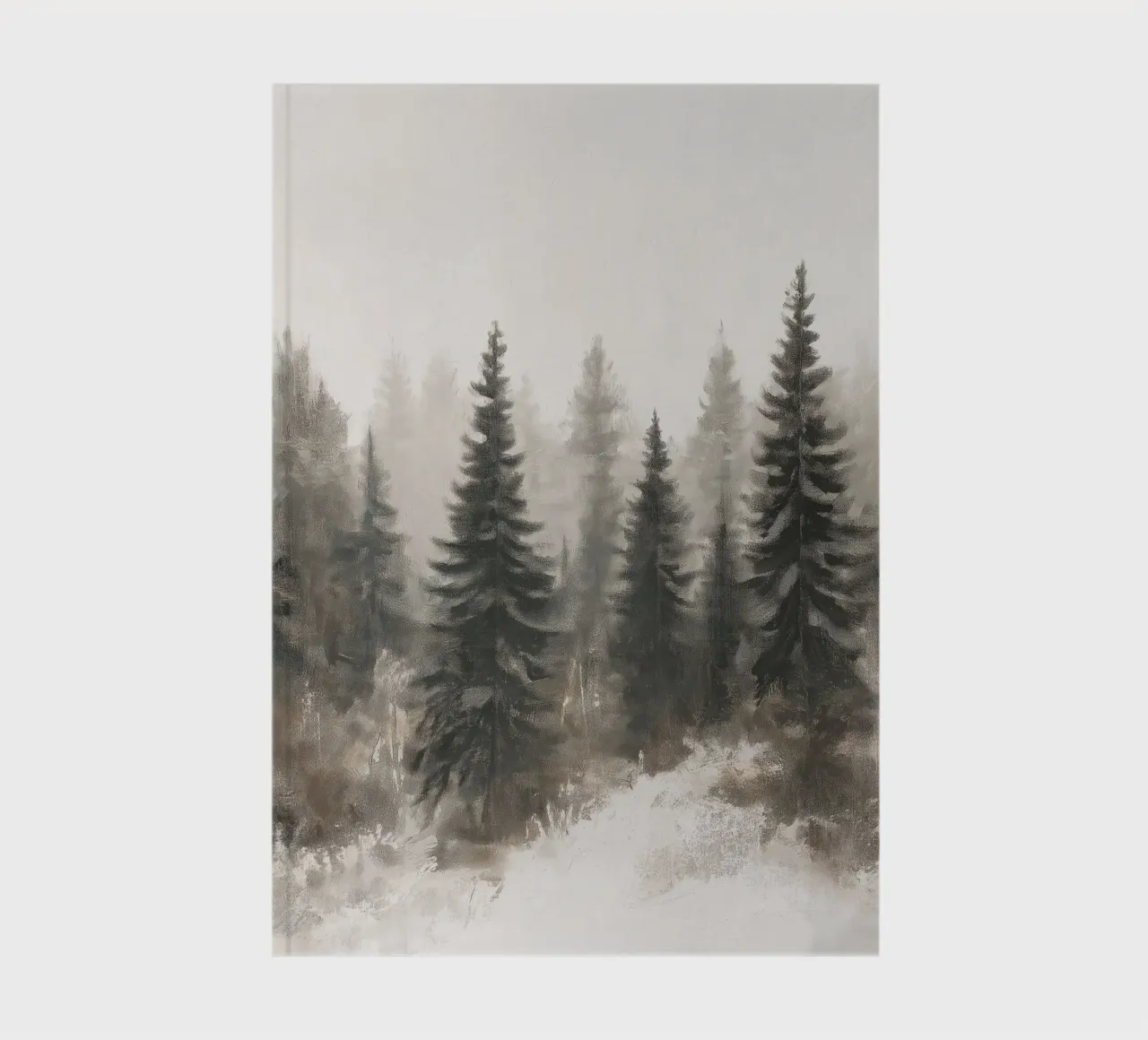Winter Forest Fog - Snowy Forest Art Print notebook by Cozy Vibes