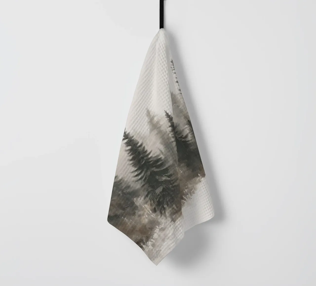 Forêt d'hiver Brouillard - Snowy Forest Art Print torchon de Cozy Vibes