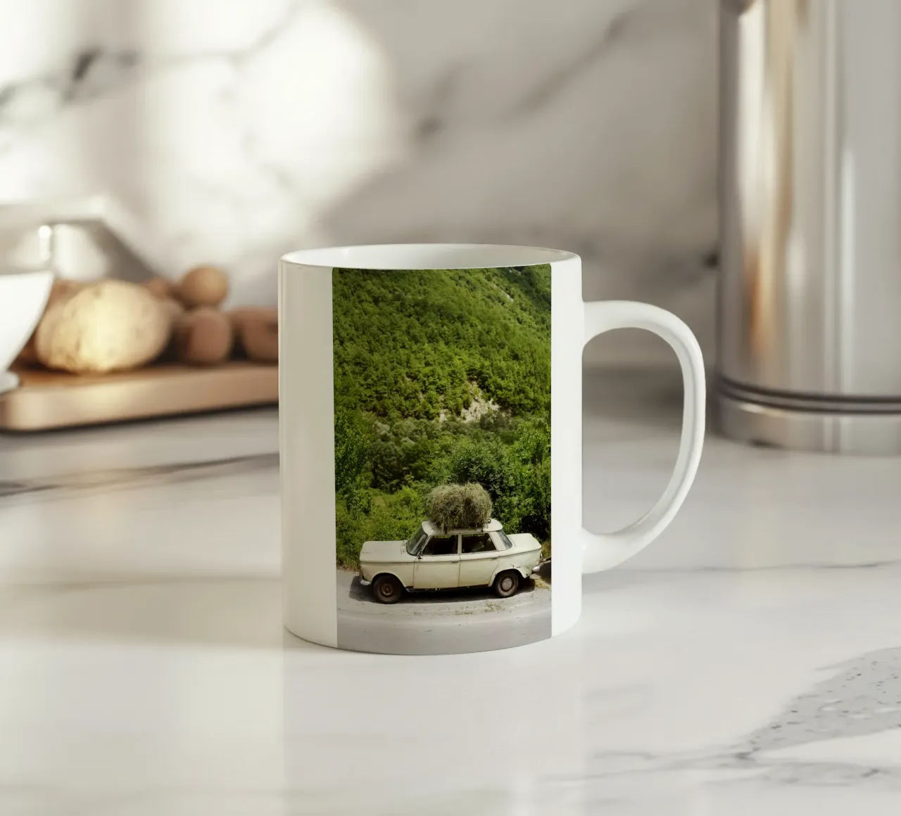 Auto in Macedonia tazza in ceramica da Simon Koy