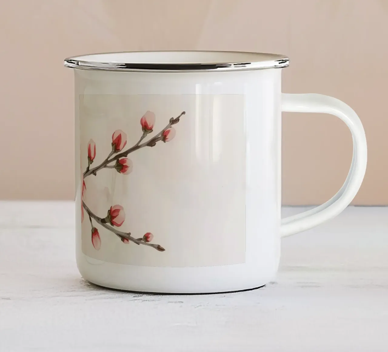 Ramo dei ciliegi in fiore tazza in smalto da DesignDoodle