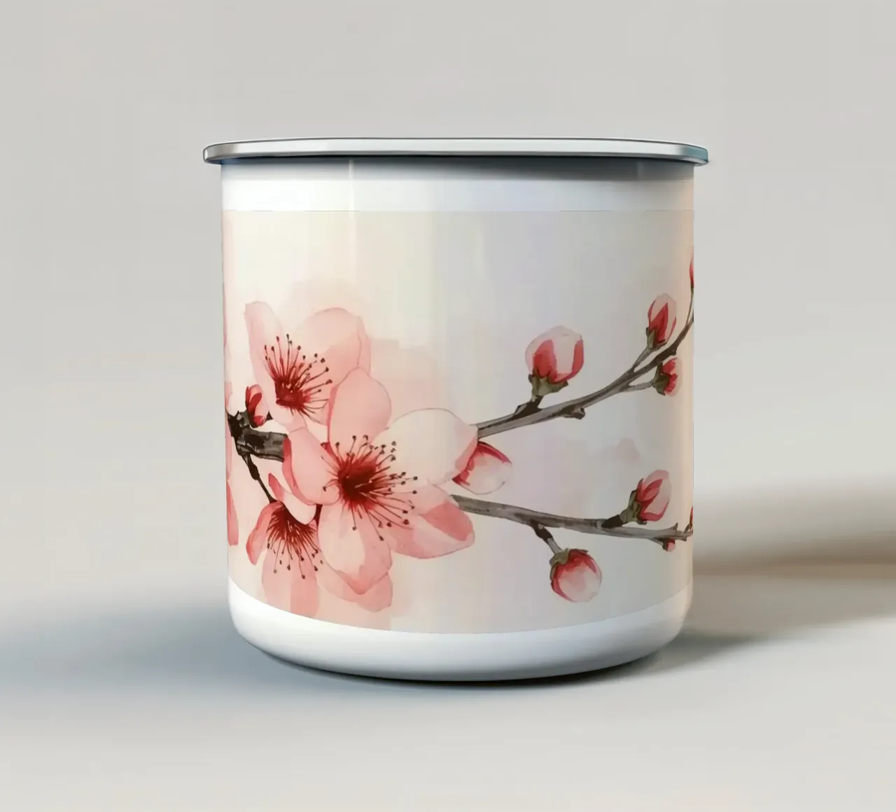 Ramo dei ciliegi in fiore tazza in smalto da DesignDoodle