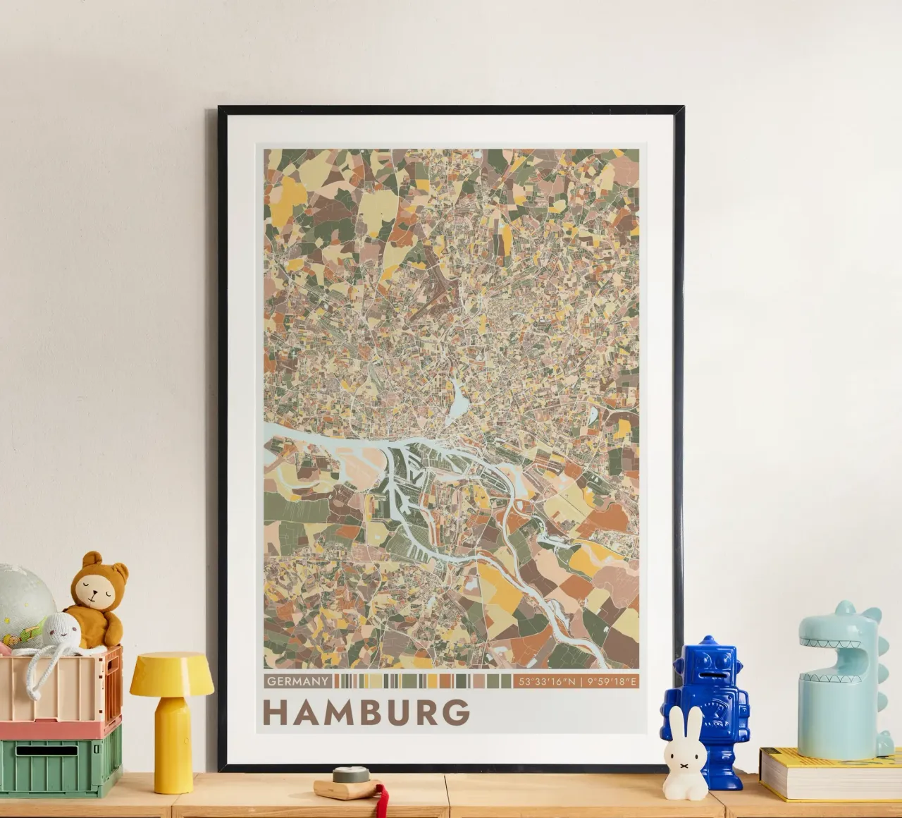 Città di Amburgo carta hahnemühle da CityMapPoster