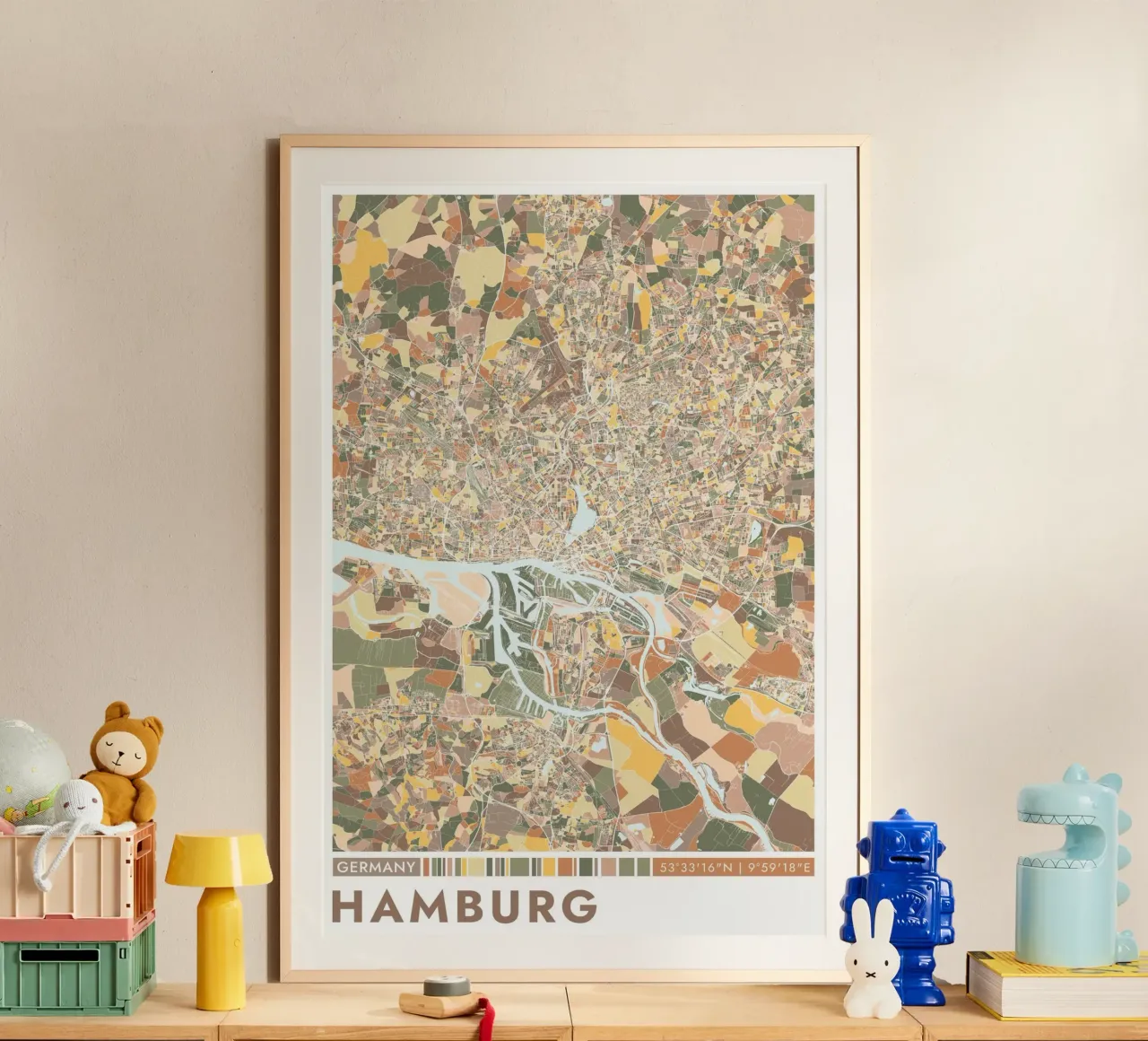 Città di Amburgo carta hahnemühle da CityMapPoster