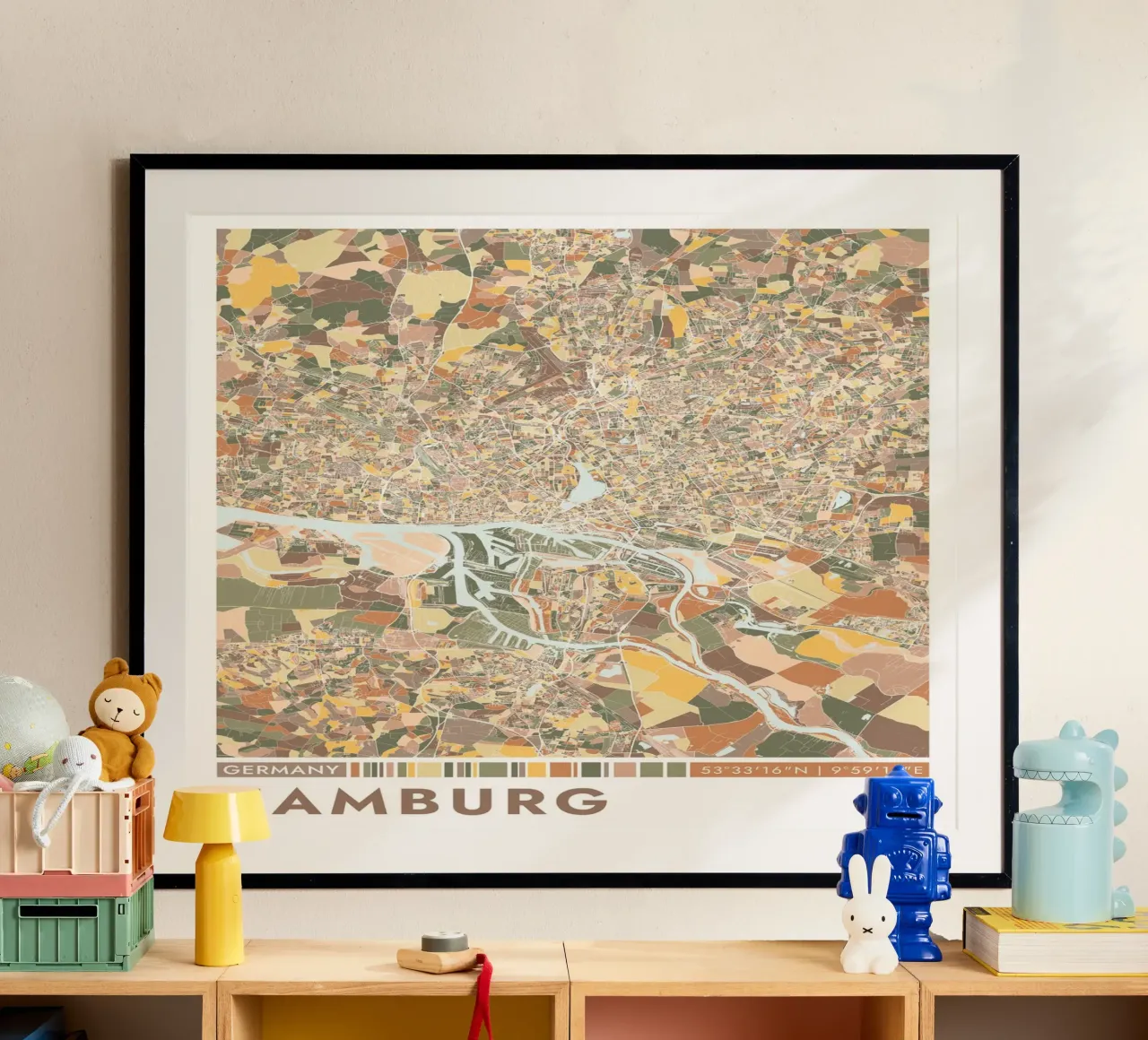Città di Amburgo carta hahnemühle da CityMapPoster