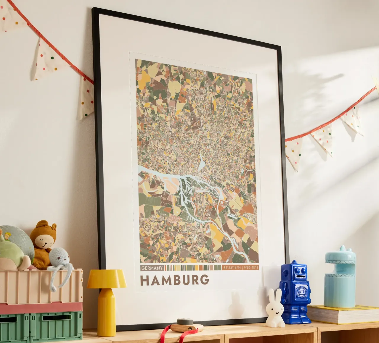 Città di Amburgo carta hahnemühle da CityMapPoster