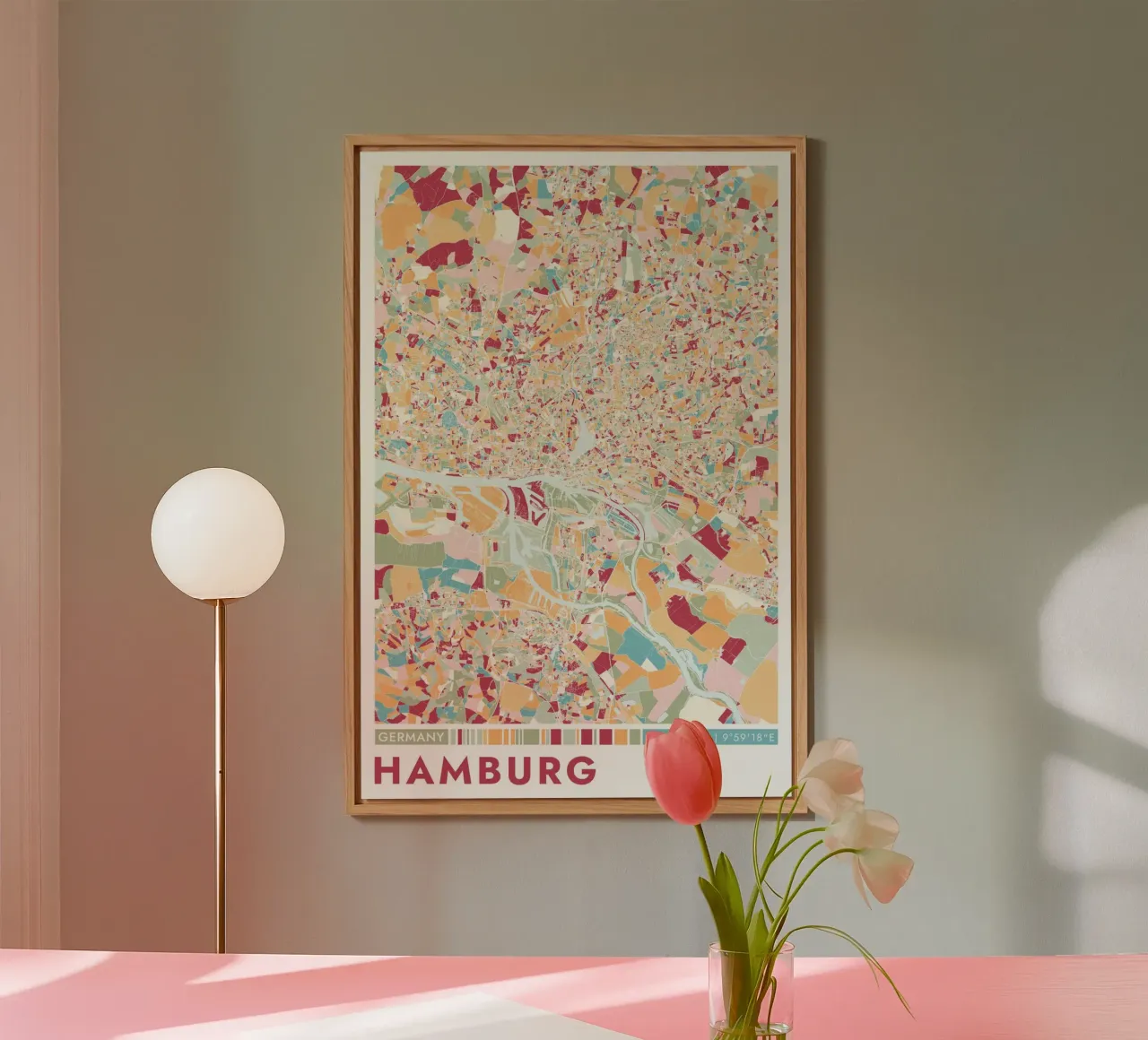 Città Amburgo alluminio dibond da CityMapPoster