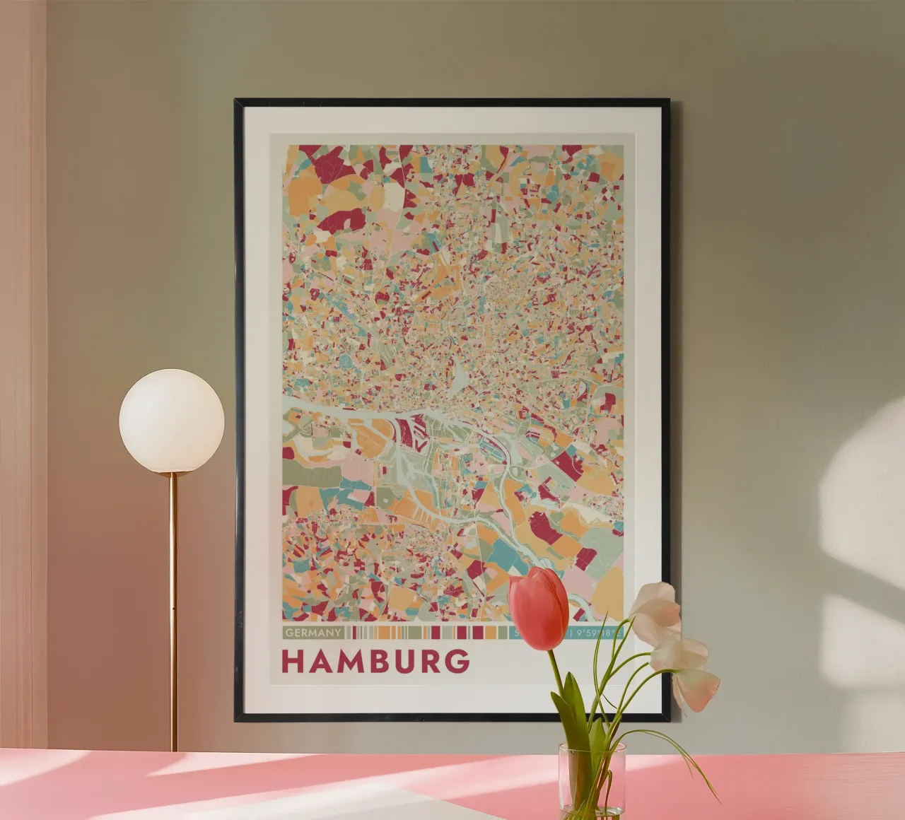 Città Amburgo carta hahnemühle da CityMapPoster