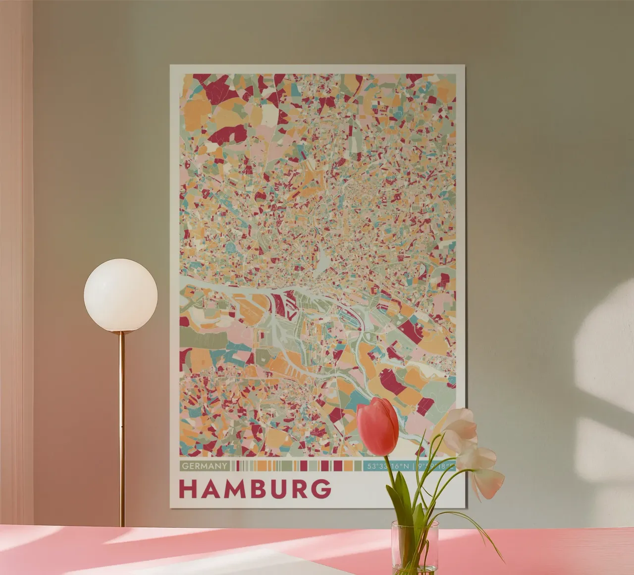 Città Amburgo carta hahnemühle da CityMapPoster