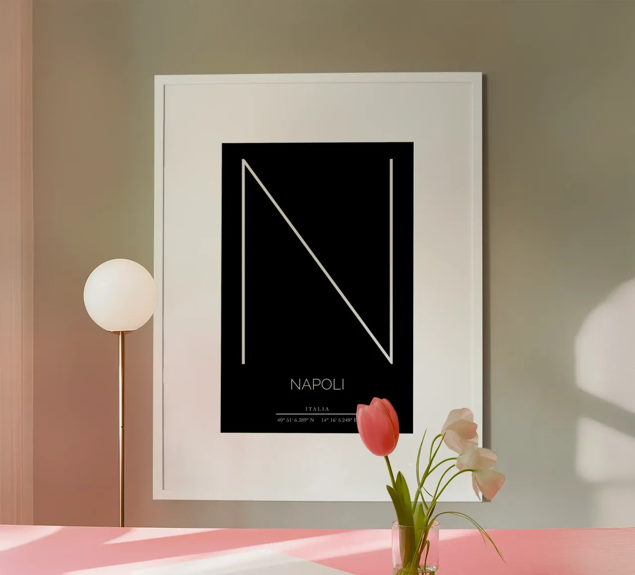 NAPOLI - nero poster con telaio in alluminio da CityLights