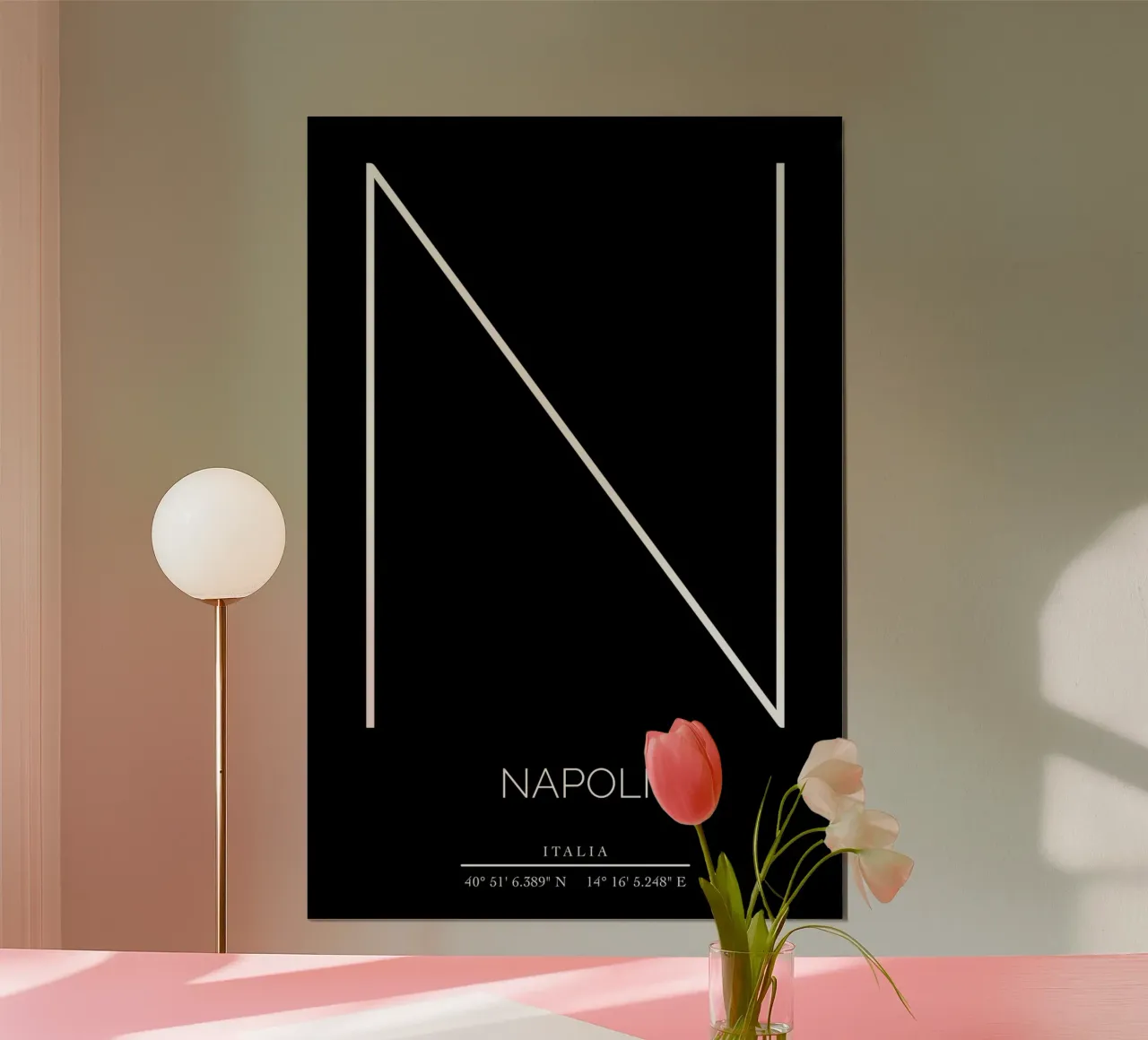 NAPOLI - nero poster con telaio in alluminio da CityLights
