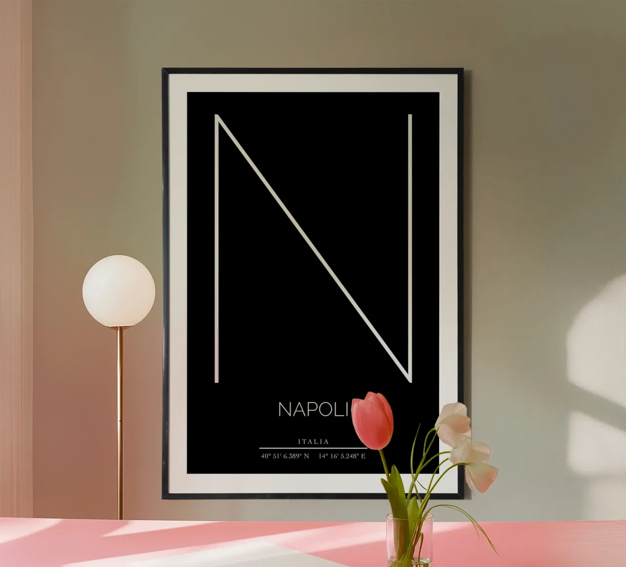 NAPOLI - nero poster con telaio in alluminio da CityLights