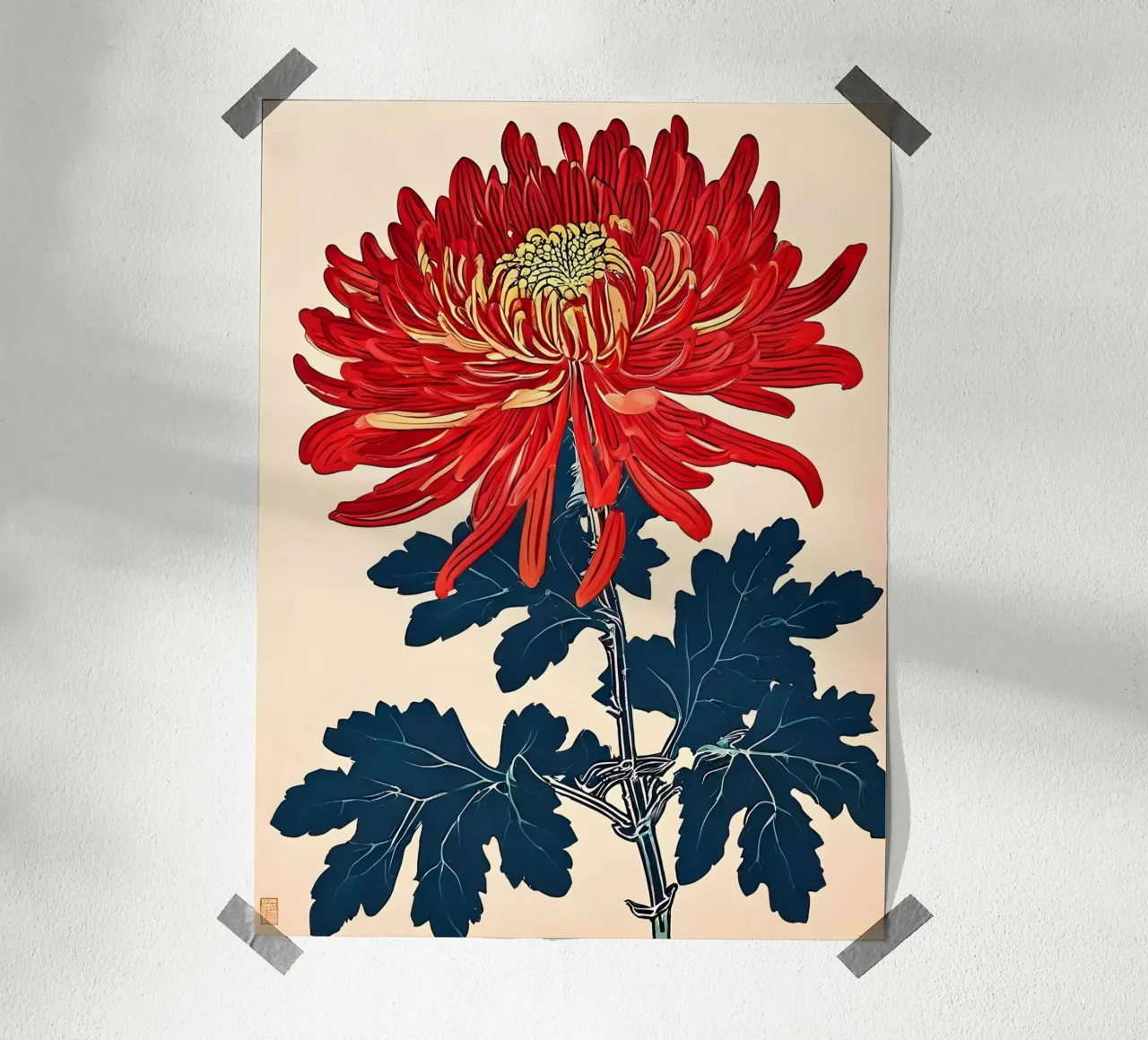 Strahlend rote Chrysantheme Poster von Artistic-shop