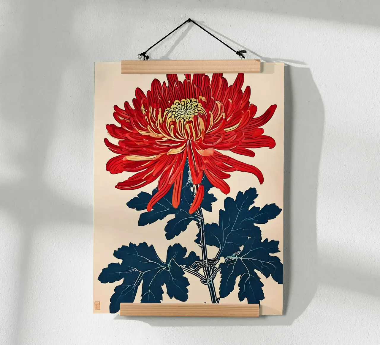 Strahlend rote Chrysantheme Poster von Artistic-shop
