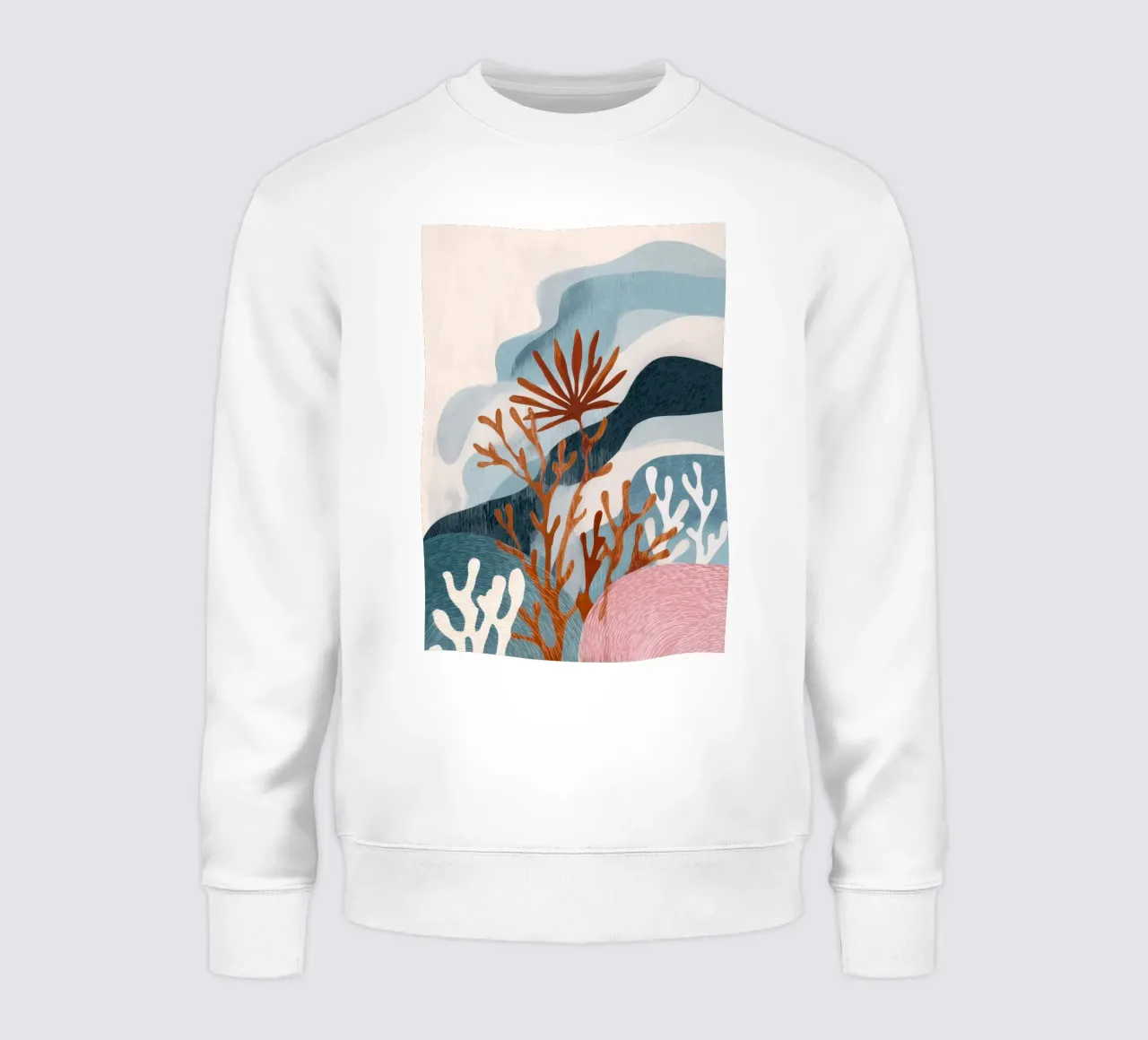 Abstract Coral Reef in Teal & Terracotta felpa da Luca