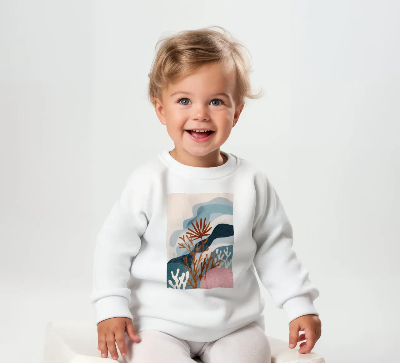 Abstract Coral Reef in Teal & Terracotta felpa neonato da Luca